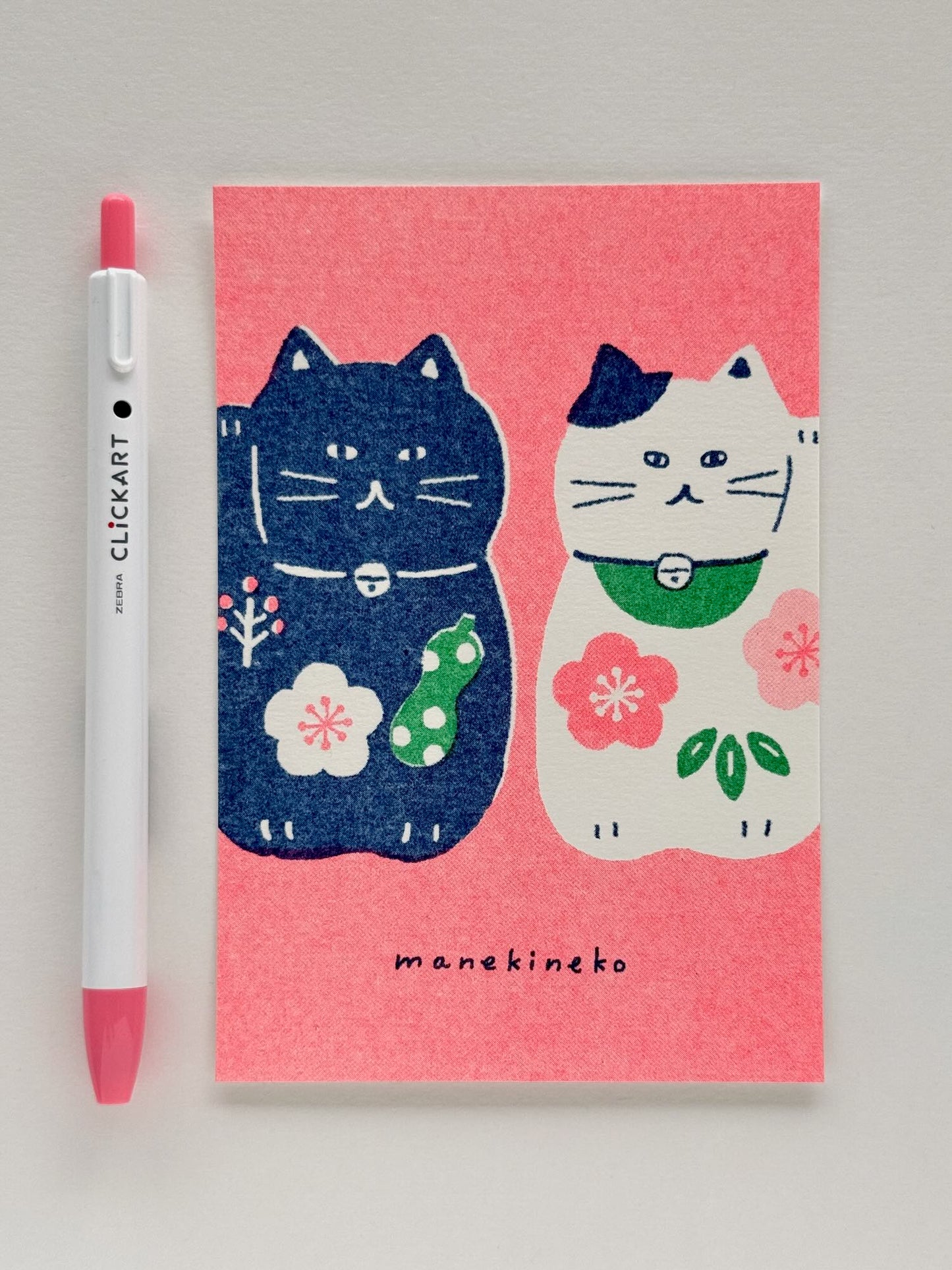 Carte japonaise | Maneki-neko porte-bonheur
