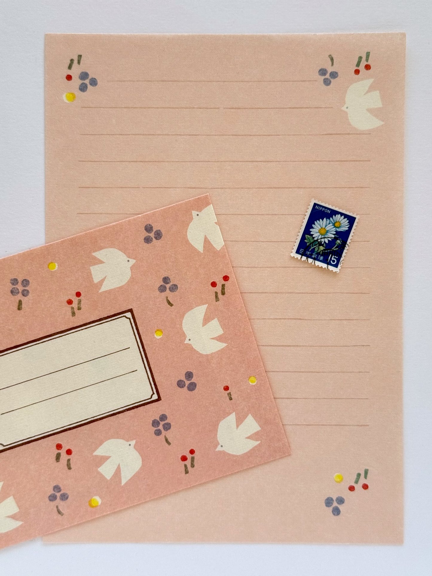 Papier à lettres | Set printanier oiseaux et fleurs
