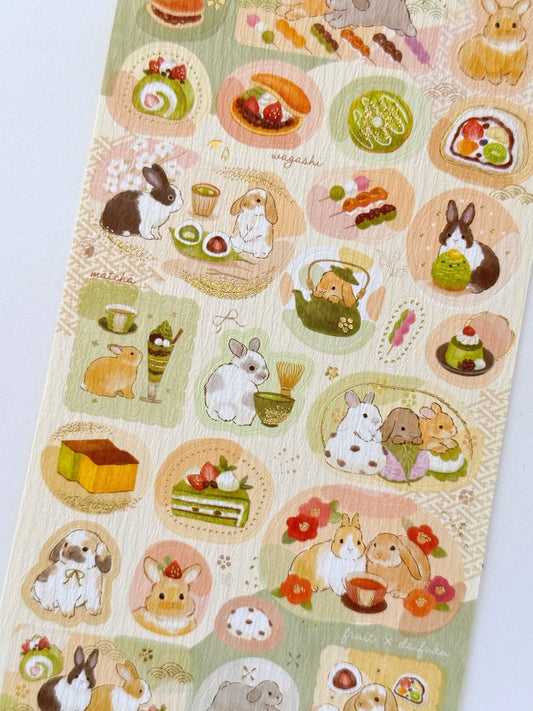 Stickers japonais | Lapins et matcha