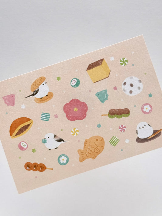 Carte décorative | Fée des neiges et douceurs japonaises