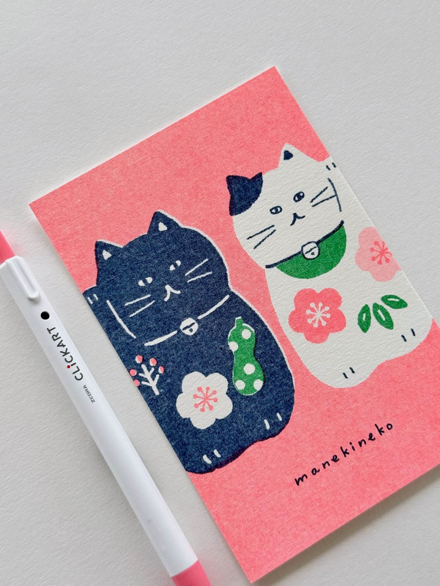 Carte japonaise | Maneki-neko porte-bonheur