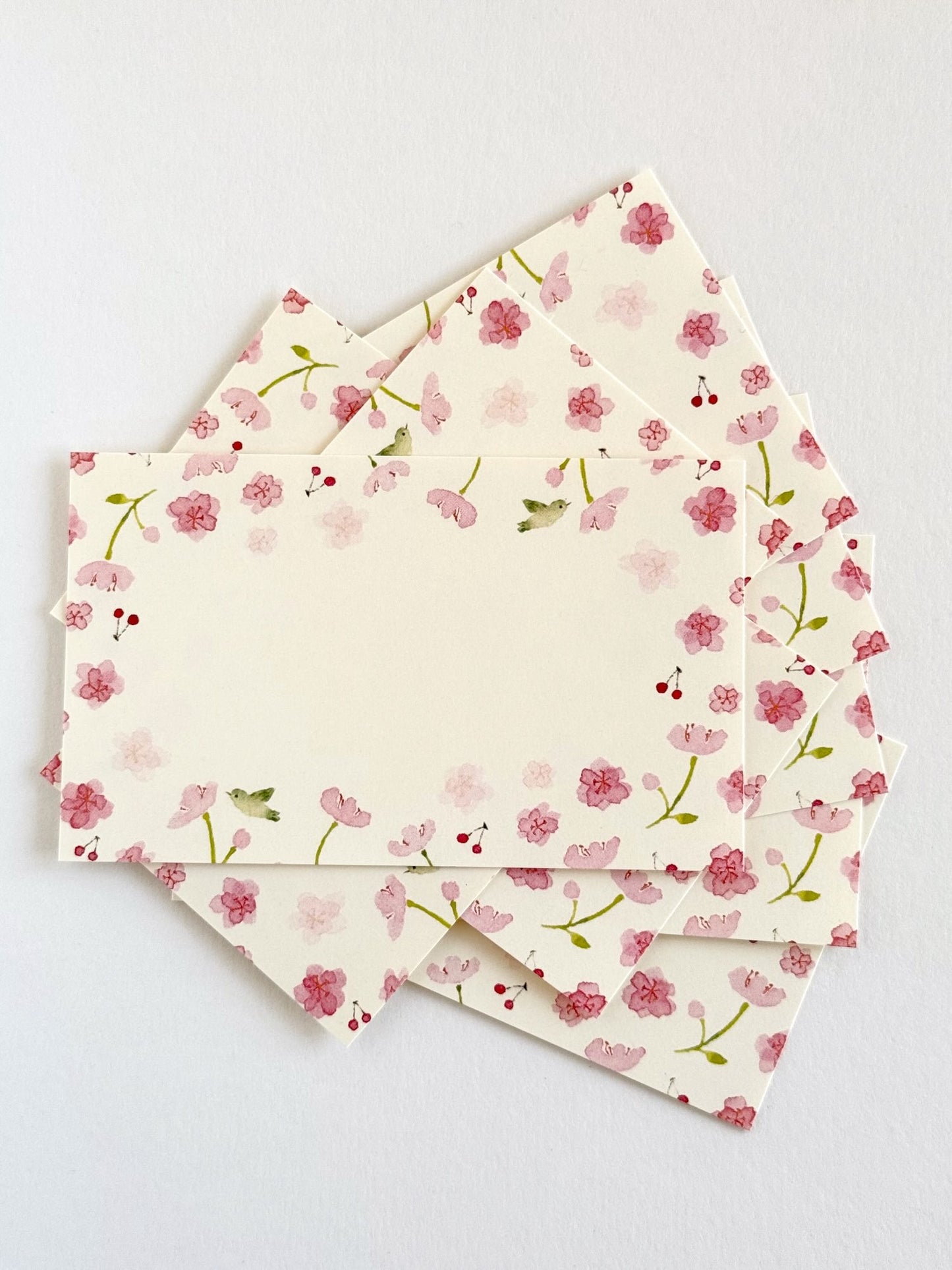 Mini cartes japonaises | Cerisiers et rossignols