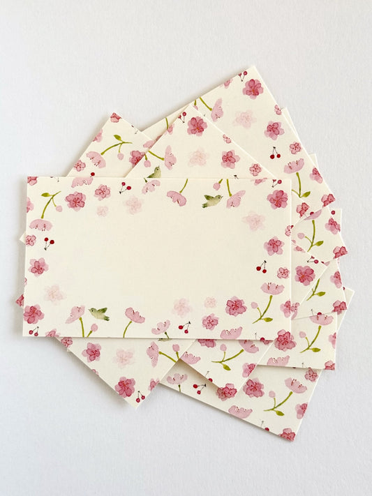 Mini cartes japonaises | Cerisiers et rossignols