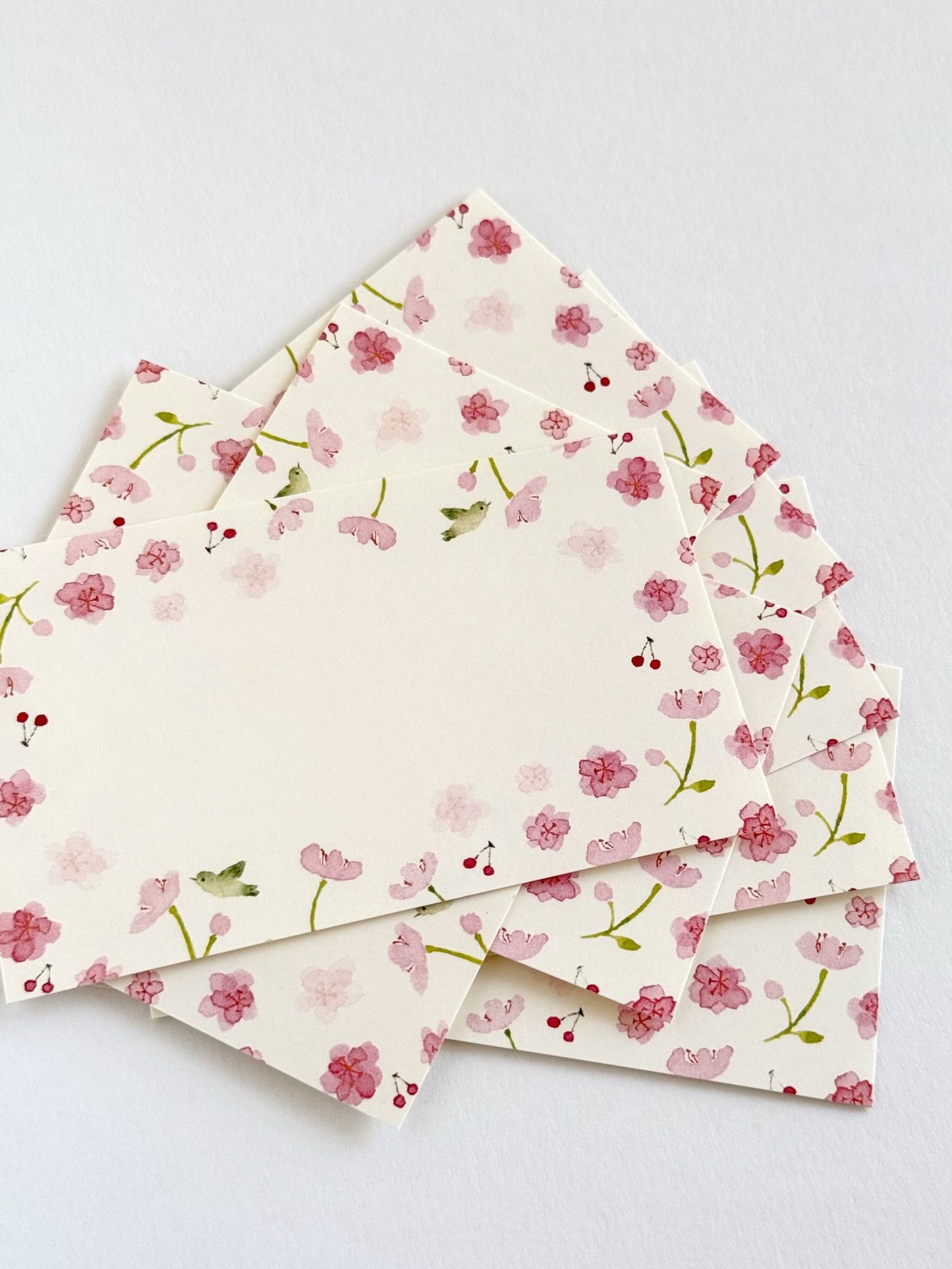 Mini cartes japonaises | Cerisiers et rossignols