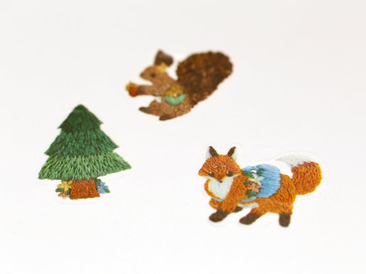 Masking tape détachable | Animaux de la forêt brodés