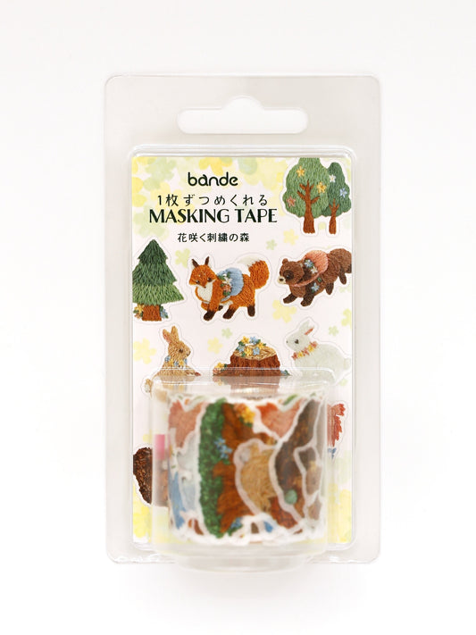 Masking tape détachable | Animaux de la forêt brodés