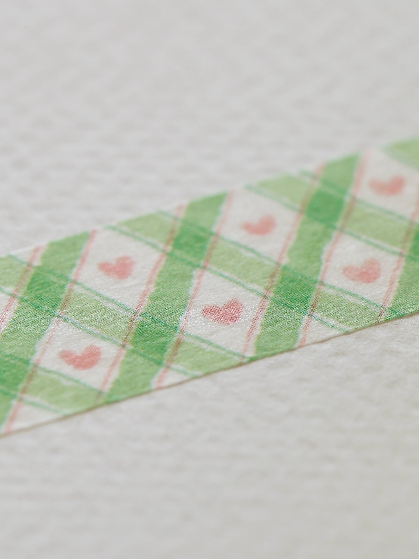 Masking tape | Vichy vert et petits cœurs