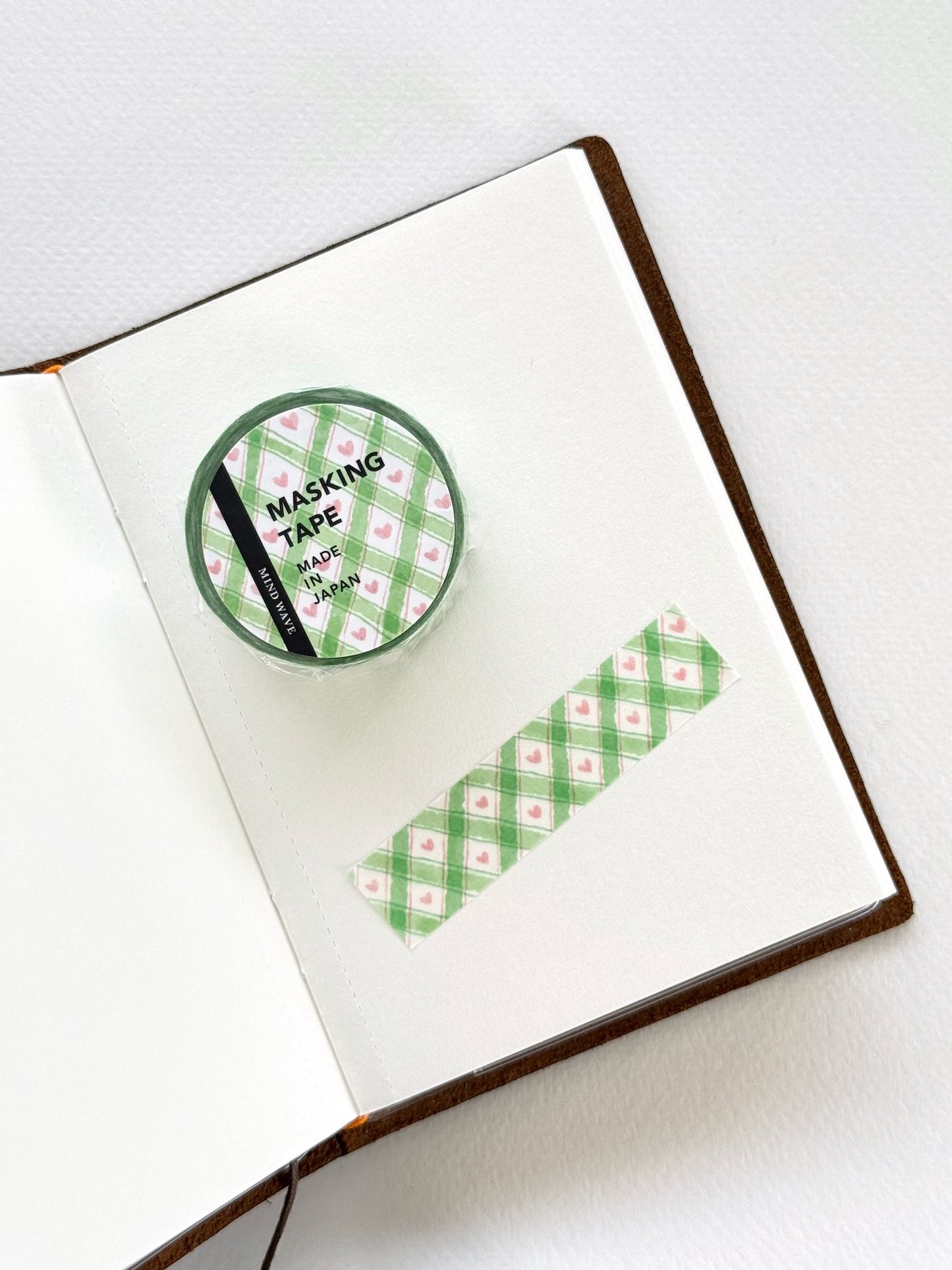 Masking tape | Vichy vert et petits cœurs