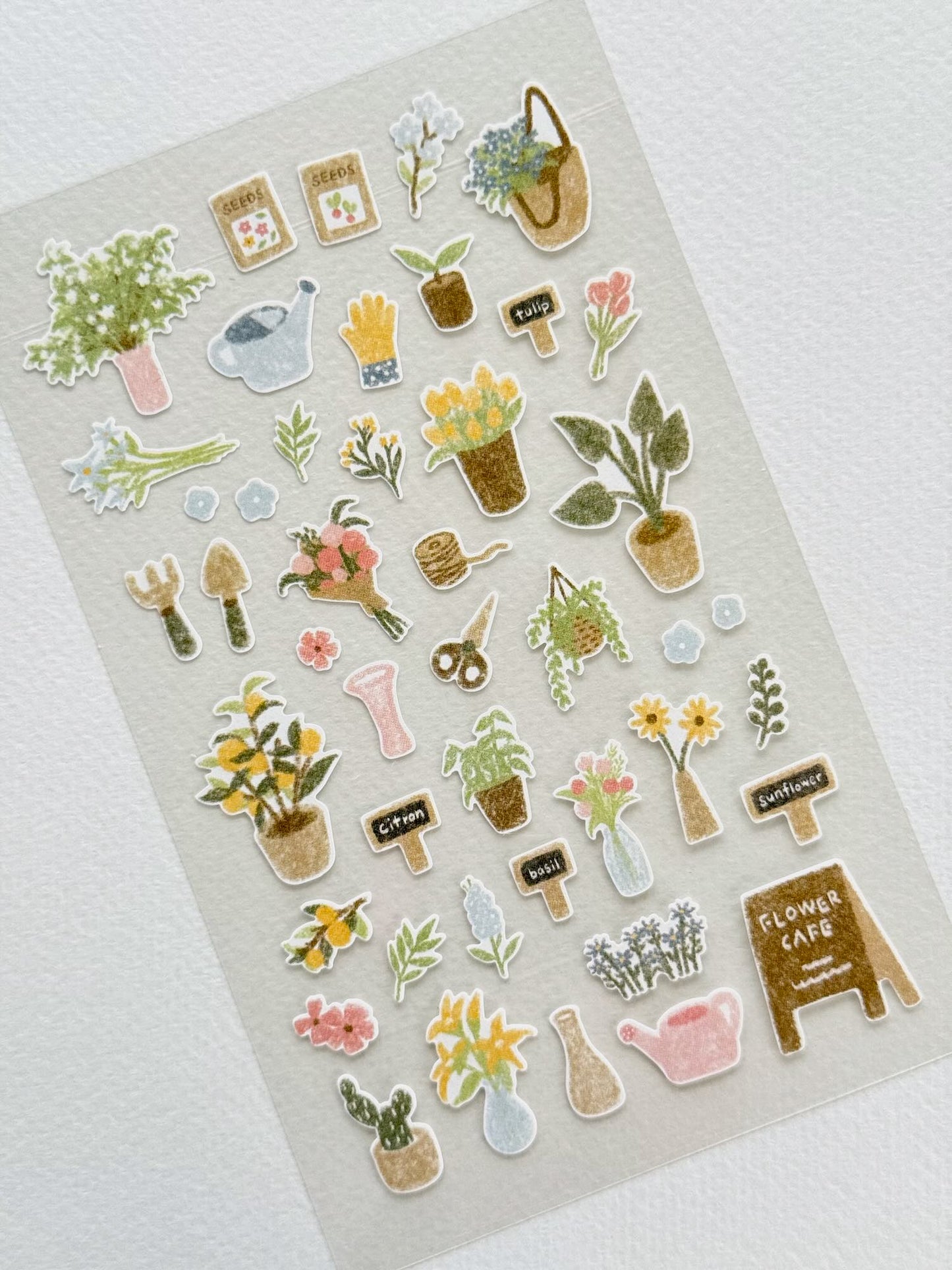 Stickers | Café de village fleuri