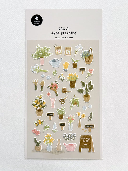 Stickers | Café de village fleuri