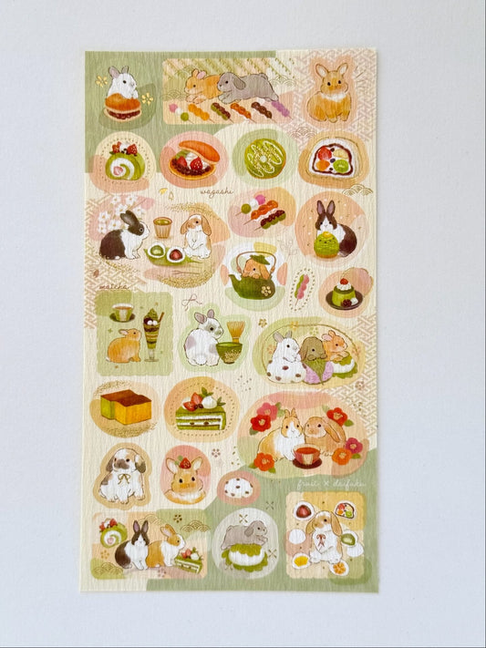 Stickers japonais | Lapins et matcha