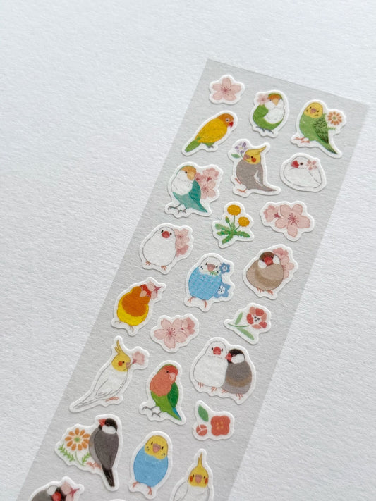 Stickers japonais | Oiseaux et fleurs de cerisier