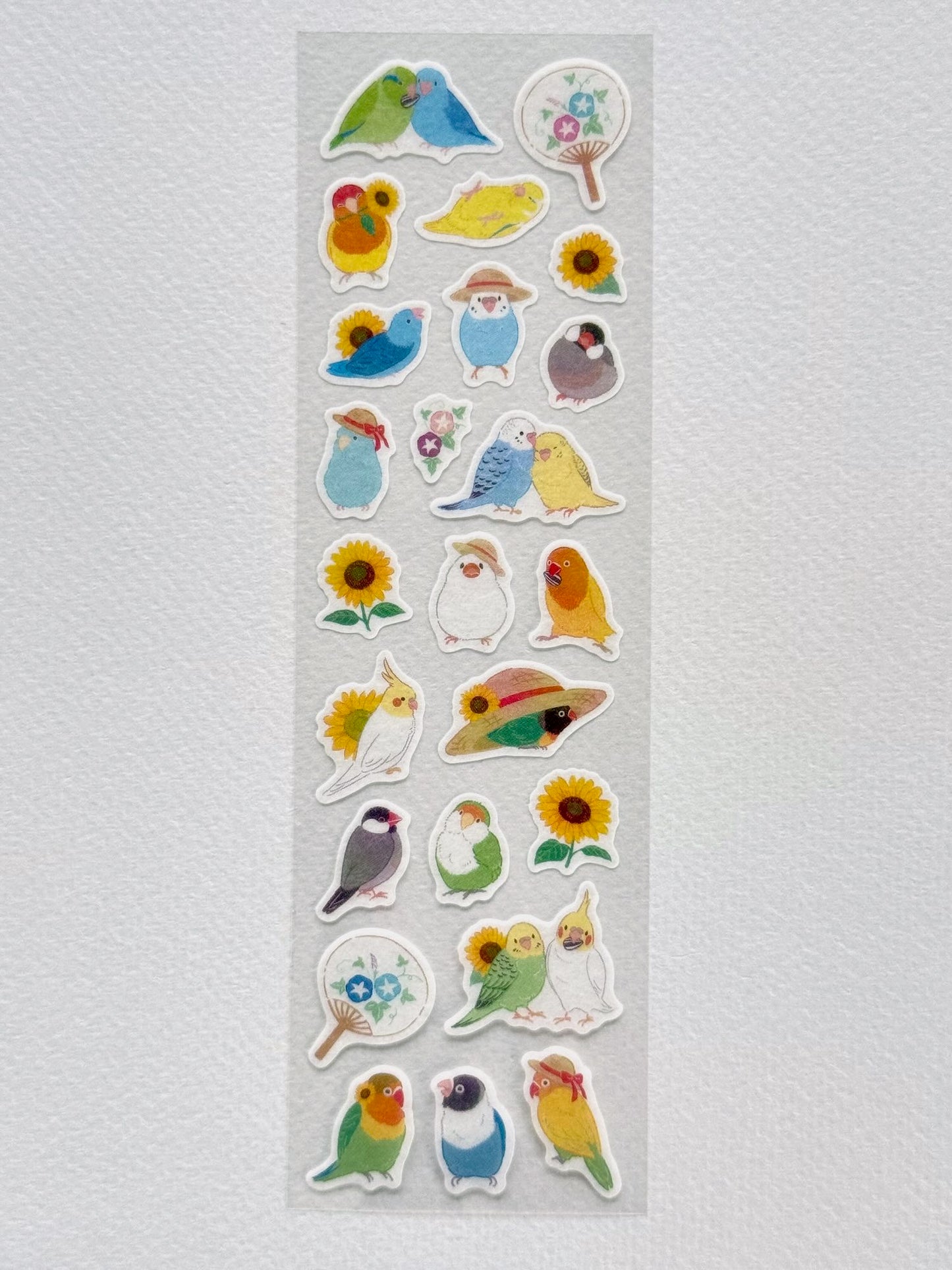 Stickers japonais | Oiseaux et tournesols