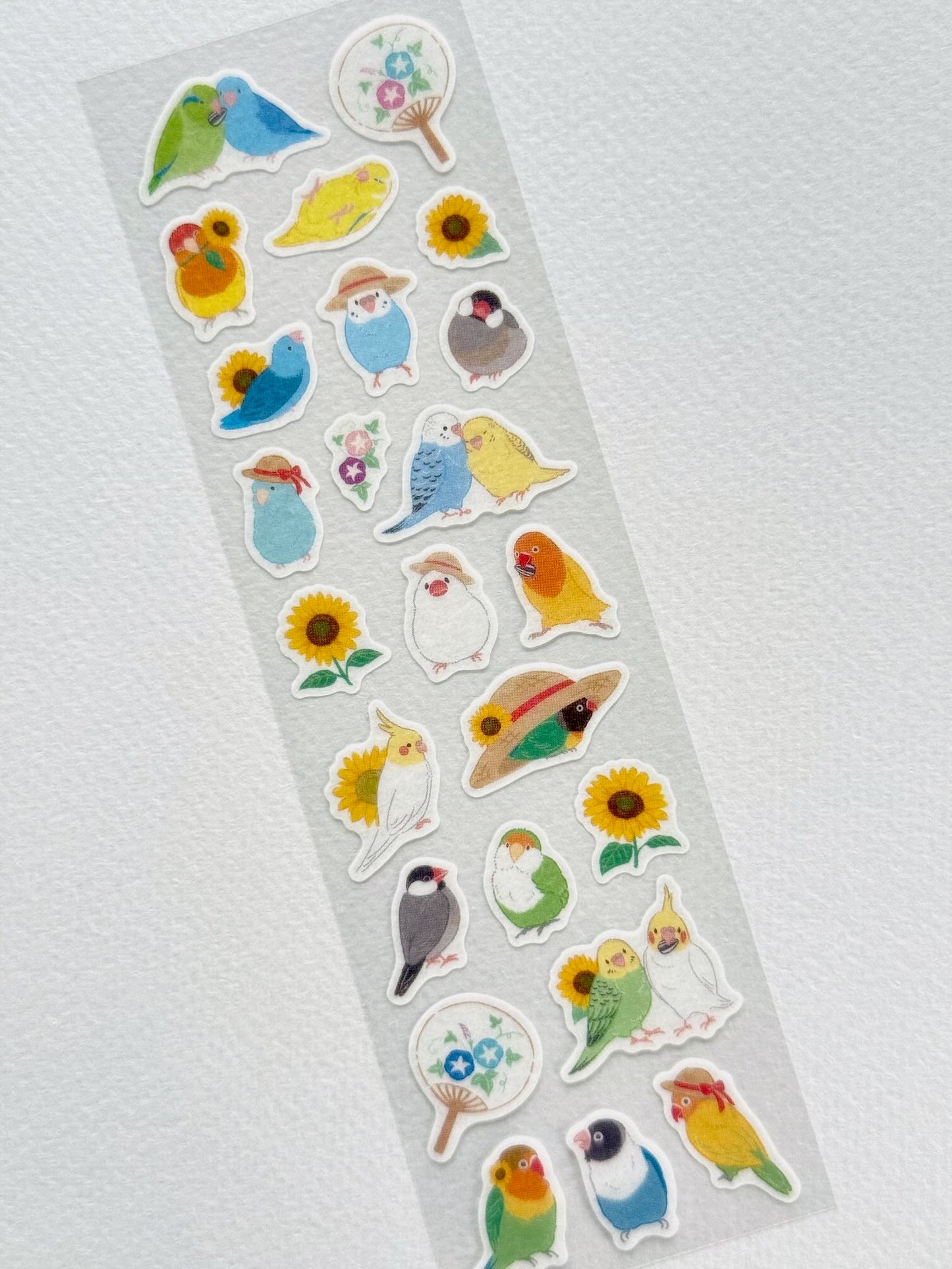 Stickers japonais | Oiseaux et tournesols