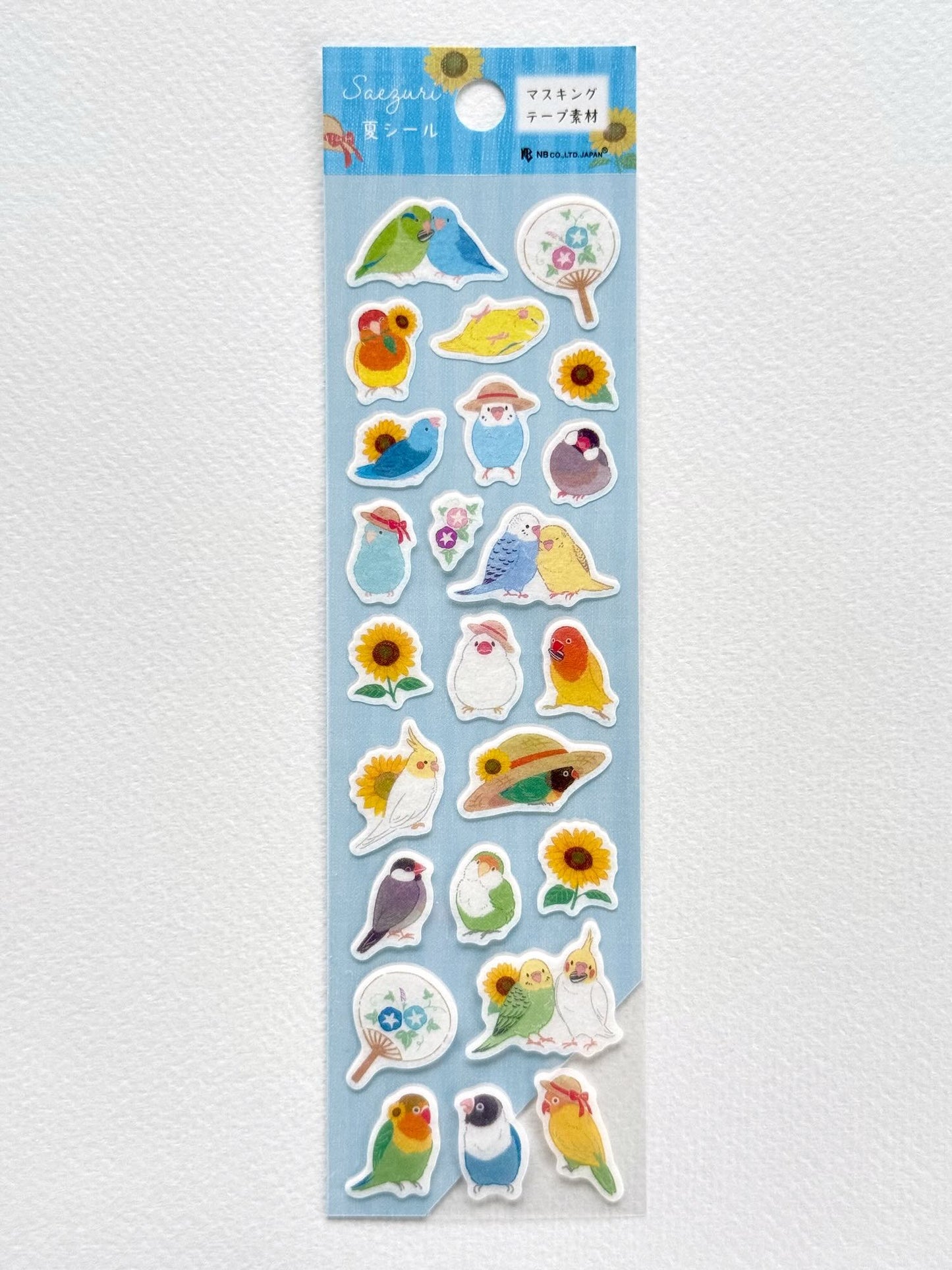 Stickers japonais | Oiseaux et tournesols