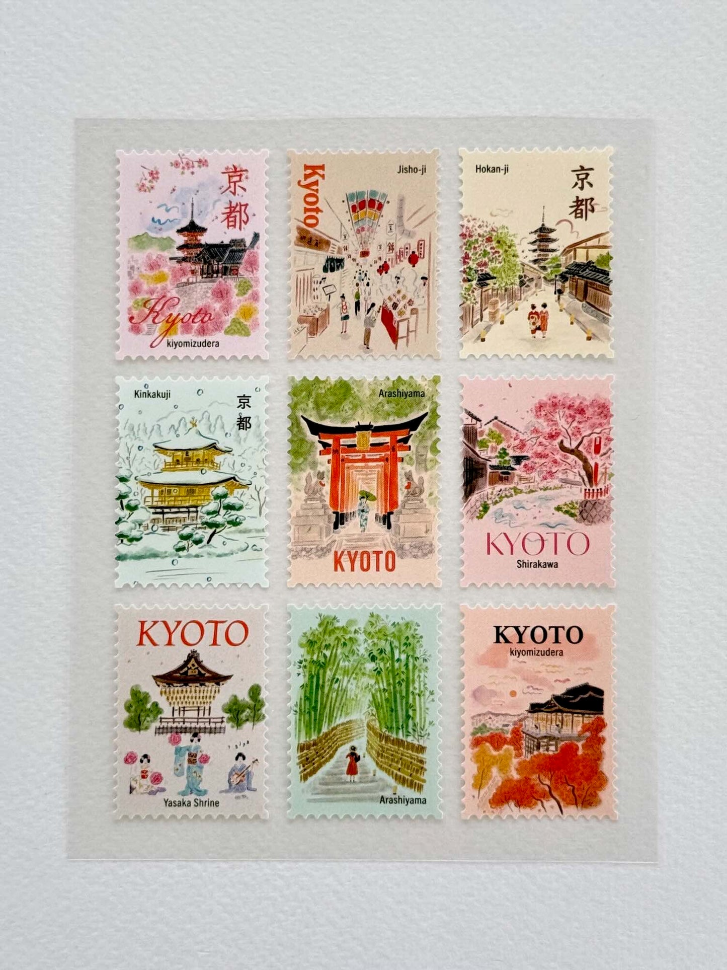 Stickers | Planche de timbres Kyōto