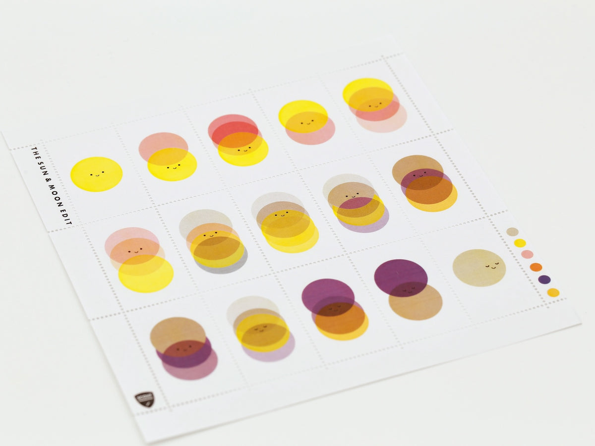 Planche de timbres décoratifs | Soleil & lune