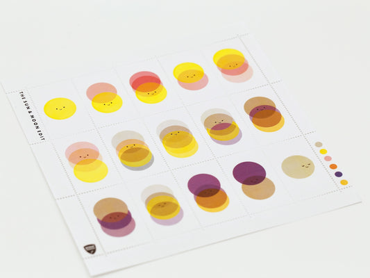 Planche de timbres décoratifs | Soleil & lune