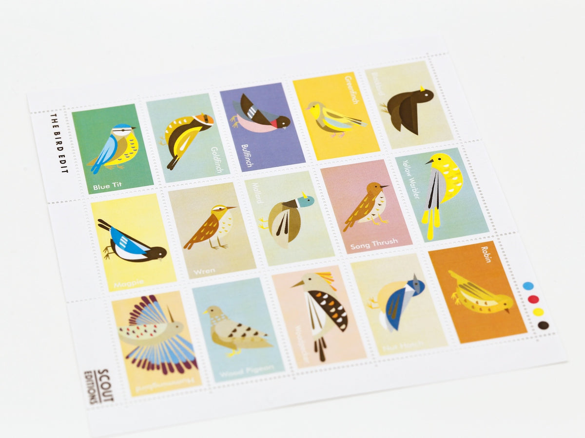 Planche de timbres décoratifs | Oiseaux
