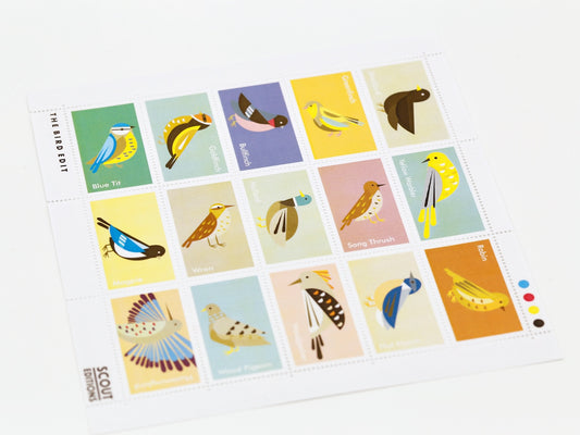 Planche de timbres décoratifs | Oiseaux